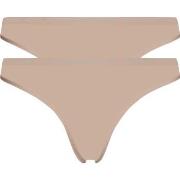 Calvin Klein Trosor 2P One Cotton Stretch Plus Thong Beige bomull X-La...