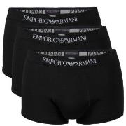 Armani Pure Cotton Trunks Kalsonger 3P Svart bomull X-Large Herr