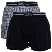BOSS Kalsonger 2P Woven Boxer Shorts With Fly Mörkblå bomull Medium He...