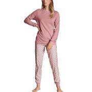 Calida Lovely Nights Pyjama With Cuff Rosa Mönstrad bomull Medium Dam