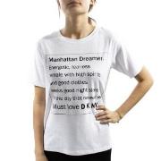 DKNY Spell It Out Short Sleeve Tee Vit Medium Dam