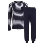 Jockey Cotton Nautical Stripe Pyjama Marin Randig bomull Large Herr
