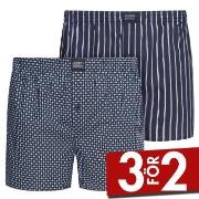 Jockey Kalsonger 2P Woven Boxer Shorts Marin bomull Small Herr