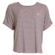 Missya Softness Stripe SS T-shirt Plommon modal Small Dam