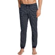 Schiesser Mix and Relax Lounge Pants With Cuffs Blå Mönstrad bomull La...