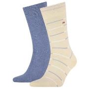 Tommy Hilfiger Strumpor 2P Men Tommy Stripe Socks Beige/Blå Strl 43/46...