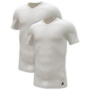 adidas 2P Active Flex Cotton 3 Stripes V-Neck T-Shirt Vit bomull XX-La...