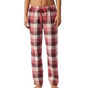 Schiesser Mix and Relax Long Flannel Pants Röd Mönster bomull 38 Dam