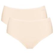 Sloggi Trosor 2P Go High Waist Brief Puder bomull Small Dam