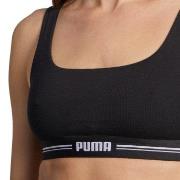 Puma BH Women Scoop Neck Top Svart ekologisk bomull Large Dam