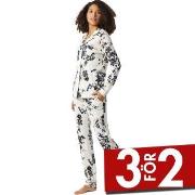 Schiesser Contemporary Nightwear Interlock Pyjama Svart/Vit 38 Dam