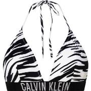 Calvin Klein Print Triangle Bikini Top Zebra Large Dam