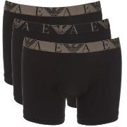 Armani Cotton Boxers Kalsonger 3P Svart bomull Large Herr