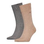 Tommy Hilfiger Strumpor 2P Men Dot Socks Beige Strl 43/46 Herr