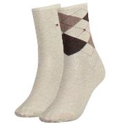 Tommy Hilfiger Strumpor 2P Check Sock Beige Strl 39/42 Herr