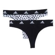 adidas Trosor 2P Underwear Brazilian Thong Svart/Vit bomull Large Dam
