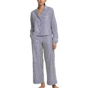 Polo Ralph Lauren Long Sleeve Pyjamas Set Marin Randig bomull Small Da...