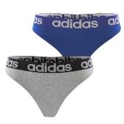 adidas Trosor 2P Underwear Brazilian Thong Blå/Grå bomull Large Dam