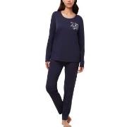 Triumph PK 03 Long Sleeve Pyjama Set Marin bomull 46 Dam