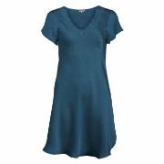 Lady Avenue Pure Silk Nightgown With Lace Petrol silke Small Dam