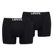 Levis Kalsonger 2P Men Solid Basic Boxer Brief Svart bomull X-Large He...