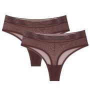 Triumph Trosor 2P Tempting Sheer Highwaist String Mörkbrun polyester L...