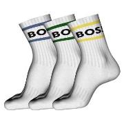 BOSS Strumpor 3P Rib Stripe CC Sock Vit Strl 43/46