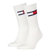 Tommy Men Uni TJ Flag Socks Strumpor 2P Vit Strl 43/46 Herr