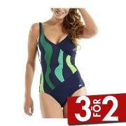 Damella Julia Basic Swimsuit Blå/Grön 44 Dam