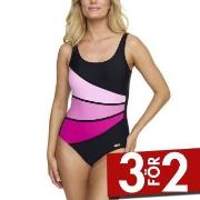 Damella Laura Chlorine Resistant Swimsuit Svart/Rosa 40 Dam