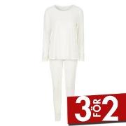 Damella Viscose Plain Pyjamas Set Elfenben viskos X-Large Dam
