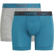 Nike Kalsonger 4P Dri-Fit ReLuxe Boxer Brief Grå/Blå Large Herr