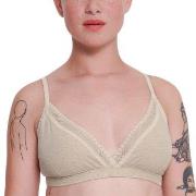 Sloggi BH GO Ribbed Lace Bralette Elfenben bomull Medium Dam