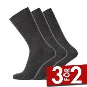 Dovre Strumpor 3P Cotton No-Elastic Socks Mörkgrå Strl 40/45 Herr