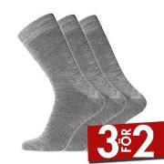 Dovre Strumpor 3P No Elastic Twin Socks Grå bomull Strl 40/45 Herr