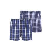 Jockey Kalsonger 2P Woven Boxer Shorts Marin Rutig bomull Small Herr