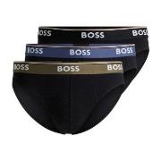 BOSS Kalsonger 3P Power Brief Svart/brun bomull X-Large Herr