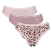 Sloggi Trosor 3P GO Crush High Leg Briefs Sand/rosa bomull X-Small Dam