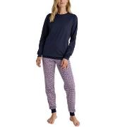 Calida Lovely Nights Pyjama With Cuff Marin/Röd  bomull Medium Dam