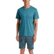 Calida Relax Streamline 2 Short Pyjamas Blå/Blå bomull Medium Herr