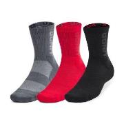 Under Armour Strumpor 3P Mid Crew Maker Socks Svart/Röd X-Large