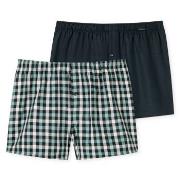 Schiesser Kalsonger 2P Boxershorts multipack Blå/Grön bomull Medium He...