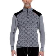 Dovre Half Zip Jacquard Baselayer Grön Mönstrad ull Small Herr