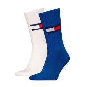 Tommy Men Uni TJ Flag Socks Strumpor 2P Vit/Blå Strl 43/46 Herr