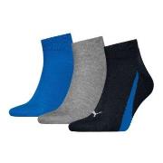 Puma Strumpor 3P Lifestyle Quarter Socks Svart/Blå Strl 43/46