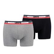 Levis Kalsonger 2P Sportswear Logo Base Boxer Svart/Grå bomull Large H...