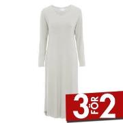 Damella Bamboo Plain Long Sleeve Nightdress Grå Bambu XX-Large Dam