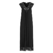 Damella Long Viscose Plain Sleeveless Nightdress Svart viskos X-Large ...