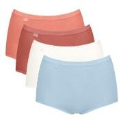 Sloggi Trosor 4P Basic Plus Maxi Panty Blå/Orange bomull 50 Dam
