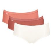 Sloggi Trosor 3P Basic Plus Midi Colored Laxrosa bomull 46 Dam
